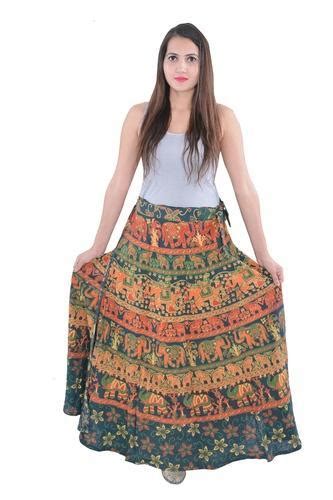 Ankle Length Printed Indian Women Cotton Mandala Rapron Skirts Mandala