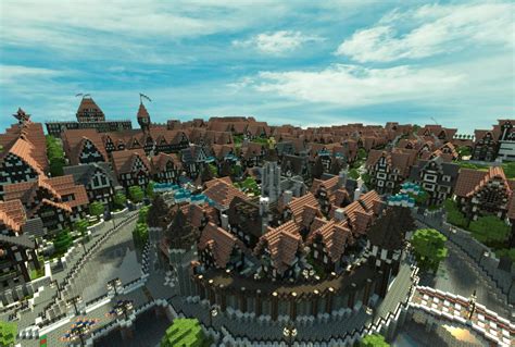 Ferrodwynn Towncenter Huge Medieval City Download Video Minecraft