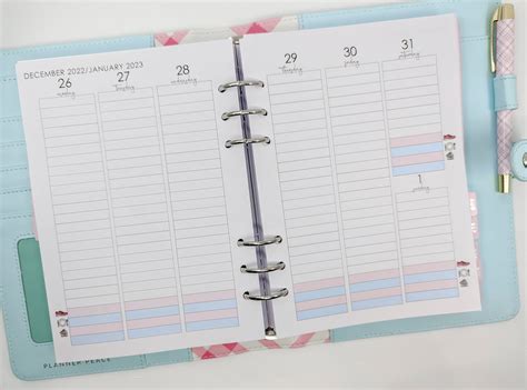 A5 Vertical Weekly Layout With Trackers Planner Refill For A5 Ring