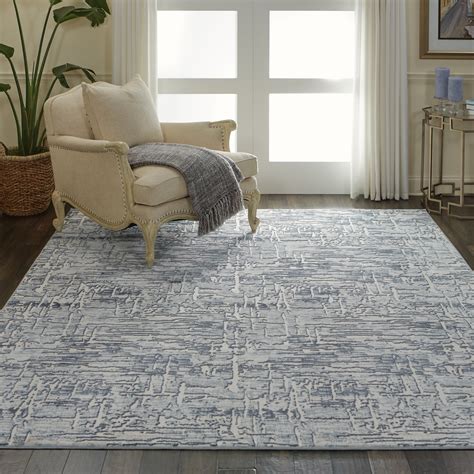 Nourison Urban Chic Grey And Slate Abstract Area Rug 9 X 12