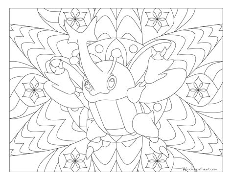 #214 Heracross Pokemon Coloring Page · Windingpathsart.com