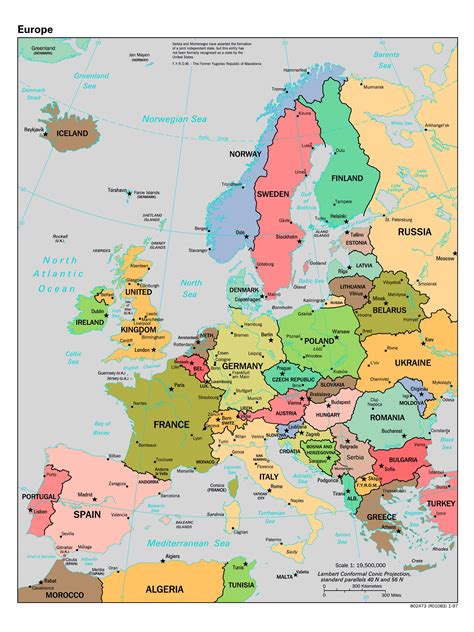 Mapa Político A Gran Escala De Europa 1997 Europa Mapas Del Mundo