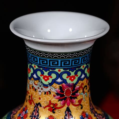 Luxury Jingdezhen Antique Longevity Porcelain Enamel Floor Vase