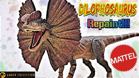 Mattel Jurassic World Amber Collection Dilophosaurus Repaint Youtube