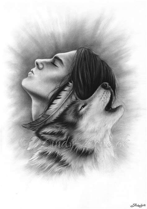 Connected Souls Wolf Native Indian Male Man Emo Art Print Etsy Indian Drawing Emo Art