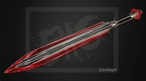 Red Geometric Dagger Sci Fi Oc By Etrelley On Deviantart