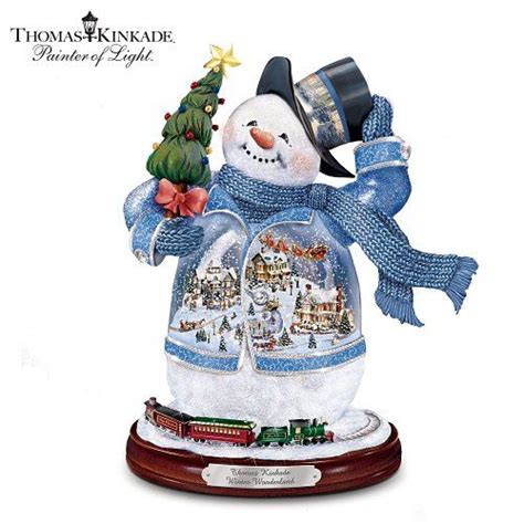 Thomas Kinkade Winter Wonderland Snowman Figurine By The Bradford