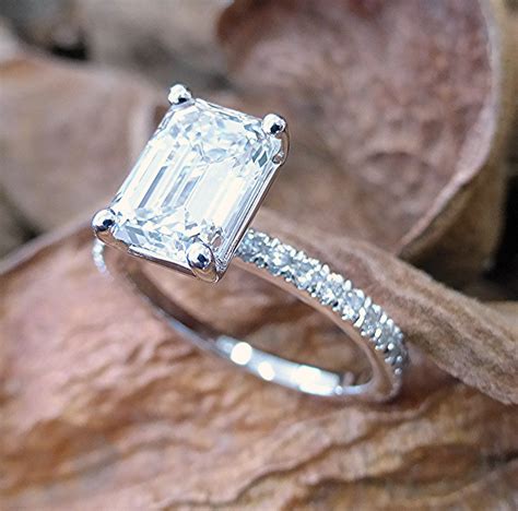 Two Carat Emerald Cut Engagement Ring Limpid Jewelry