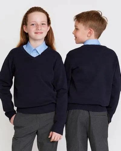 Blue School Uniform Woolen Cardigan Sweaters For Kids At Rs 215piece