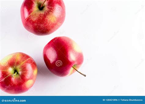Fresh Red Apples Isolated On White Background Stock Photo Image Of