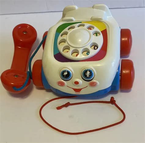 Fisher Price Mattel 1993 Pull Along Rotary Telephone Toy Classic