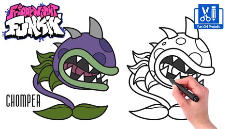 How To Draw Chomper Plants Vs Zombies Friday Night Funkin Fnf Mod