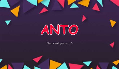 Anto Name Meaning