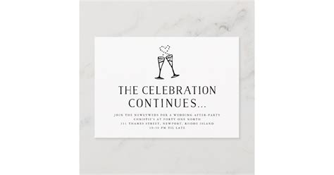 Wedding After Party Invitation Insert Card