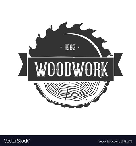 Woodworking Logo Template Royalty Free Vector Image