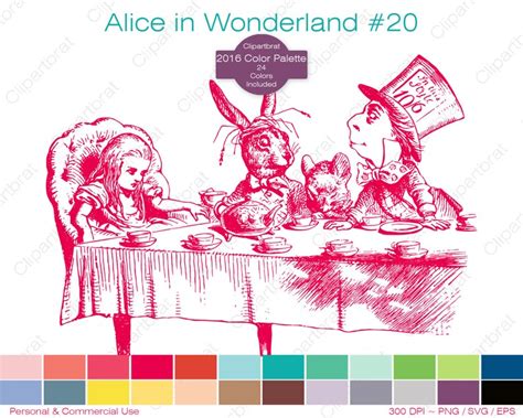 Alice In Wonderland Clipart Commercial Use Clipart The Mad Etsy