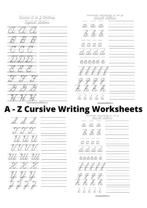 Cursive Alphabet Practice Worksheet Free Printable Cursive Writing