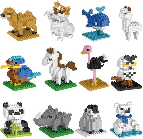 Fun Little Toys 12 Pcs Mini Animals Building Blocks Sets For Goodie