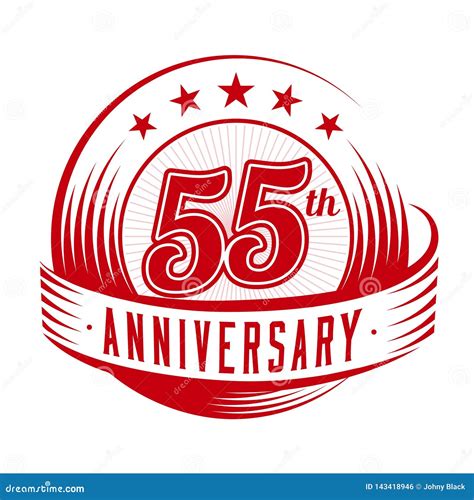 55 Years Anniversary Design Template 55th Anniversary Celebrating Logo