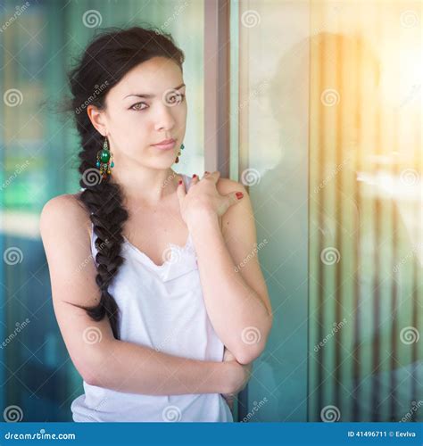 portrait of a girl close up stock image image of life modern 41496711