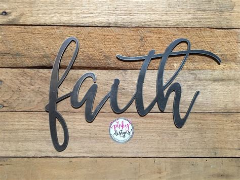 Faith Metal Word Faith Sign Faith Metal Sign Faith Etsy