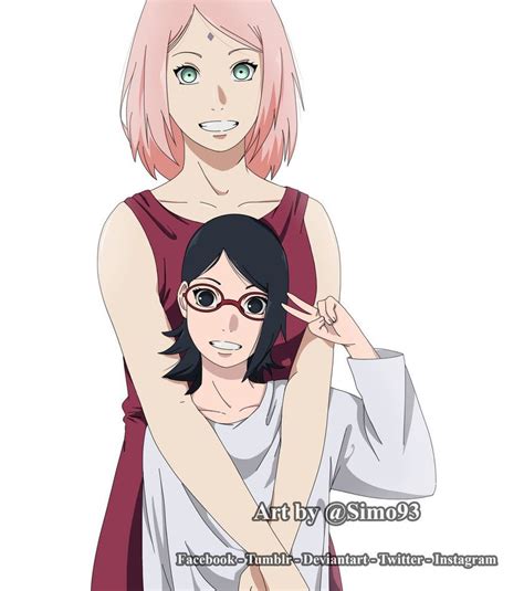 Mama By Simo Art Anime Naruto Naruto Girls Sakura And Sasuke