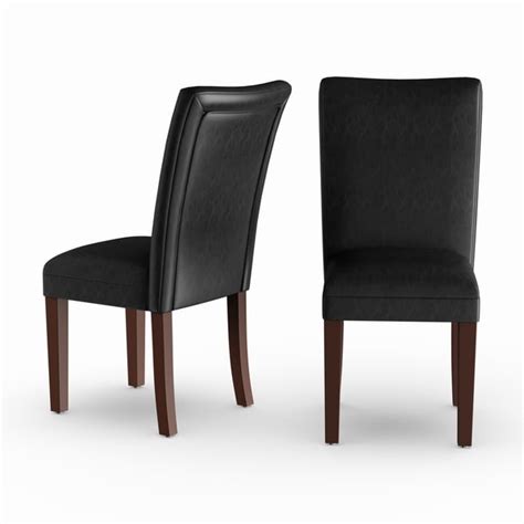 ✅ 1 year guarantee uk company ✔ 30 days return. Homepop Parsons Dining Chair - Black Faux Leather - set of ...