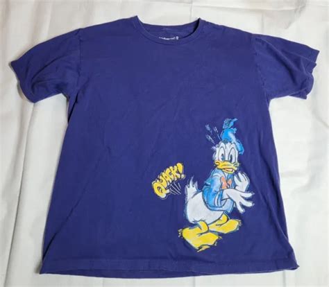 Disney Store Donald Duck Mens Blue Navy T Shirt Size Xl Walt Disney