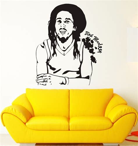 Wall Sticker Bob Marley Reggae Music Weed Rastafarian Vinyl Decal In