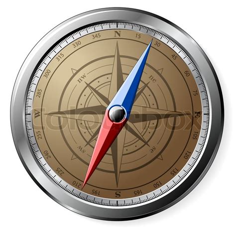 Steel Detailed Compass Isolated On Stock Vector Colourbox