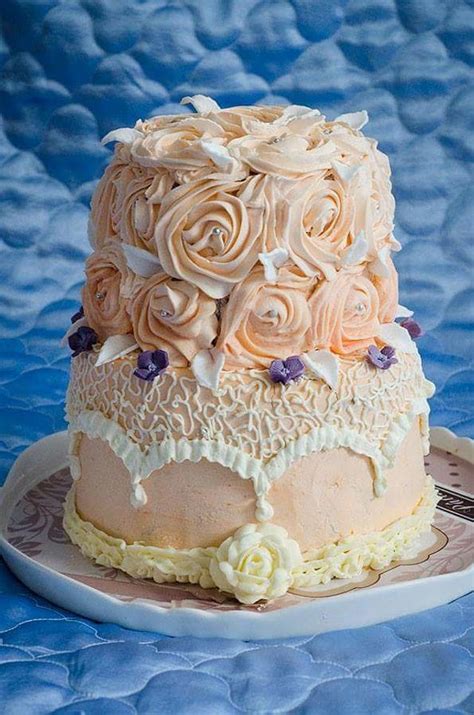 Buttercream Rosette Cake Decorated Cake By Sweet Art Cakesdecor