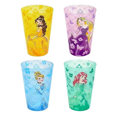 Disney Princess Set Of 4 Plastic Melamine Cups Kids Melamine Disney