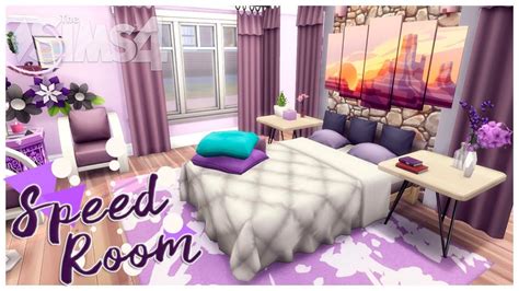 Speed Room Purple Bedroom ⭐ Los Sims 4 Youtube