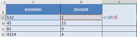 How To Divide In Excel With Division Formula