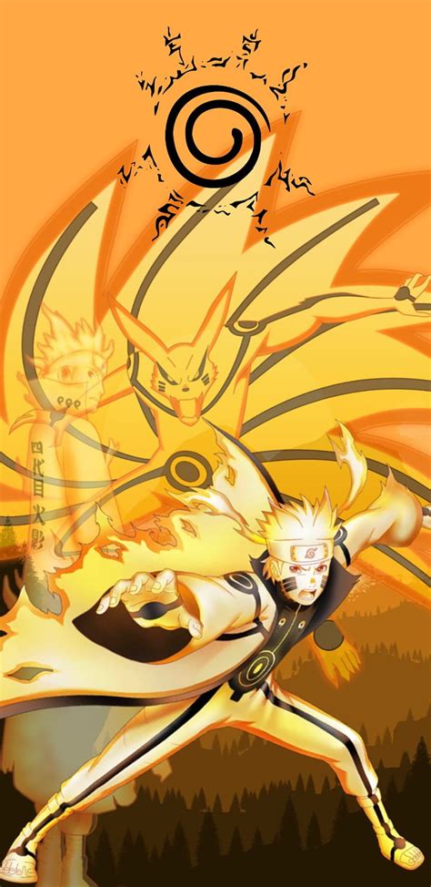 Kuramas Previous Anime Chakra Mode Kurama Minato Naruto Ninetails