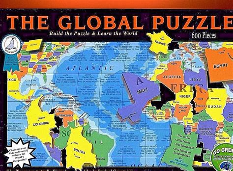 The Global Puzzle Game 600 Piece Nib Factory Sealed New Free Ship Track