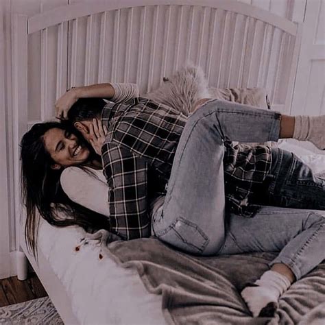 download cute aesthetic couple bed cuddling picture