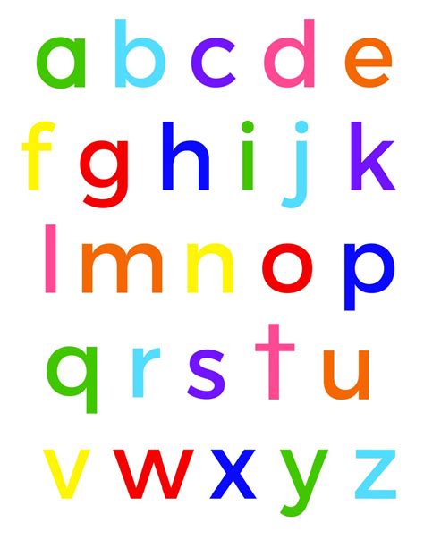Free Printable Lower Case Alphabet Letters