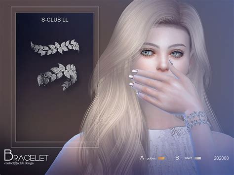 The Sims Resource S Club Ll Ts4 Bracelet 202008 Sims4 Clothes Leaf