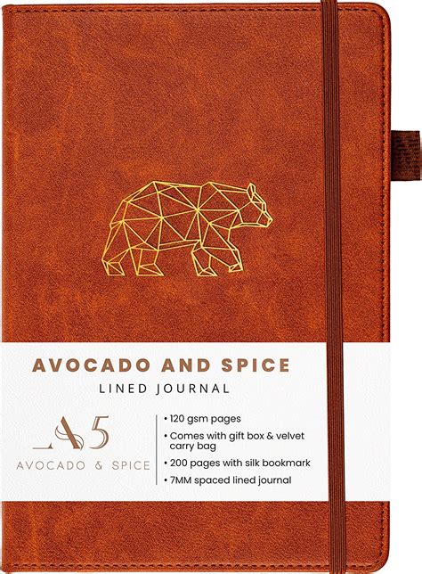 Notebook A5 Lined By Avocado And Spice Hardback A5 Journal Notebook