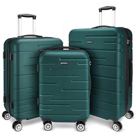 Sunbee 3 Piece Luggage Sets Abs Hardshell Hardside Tsa Lock Lightweight