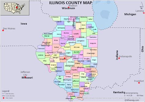 Illinois County Political Map