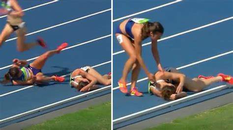 selfless athlete gives us most inspiring olympic moment yet after tragic fall during race