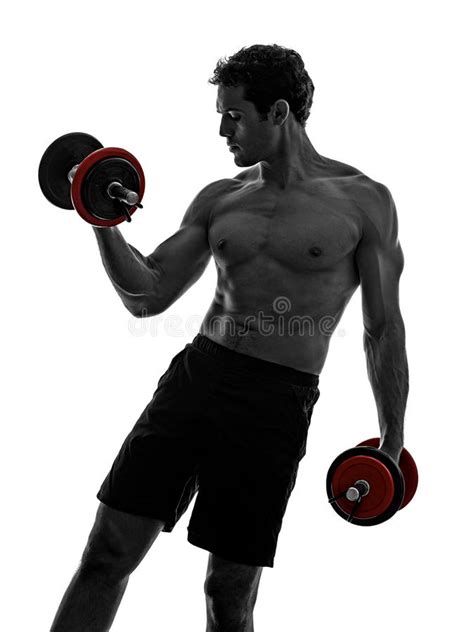 Man Weights Body Builders Training Exercises Strong Like Hulk Stock