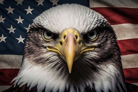 An Angry North American Bald Eagle On American Flag Neural Network Ai