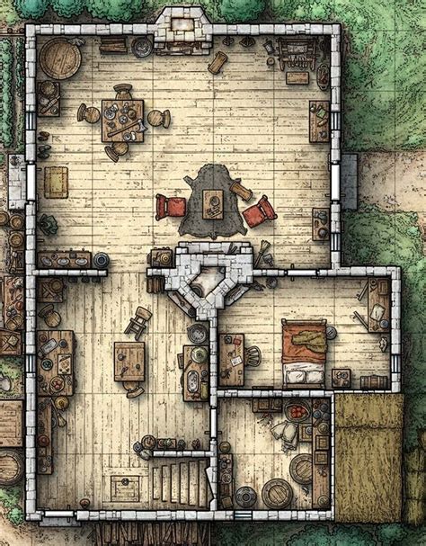 Cottage Interior View W Hidden Secret Room Fantasy City Map