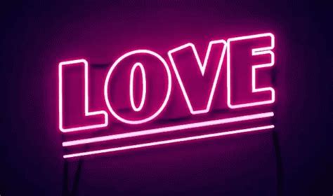 Love Sign Neon Purple Color Light 