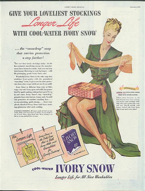 give your loveliest stockings longer wear ivory snow ad 1944 hosiery
