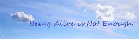 Being Alive Is Not Enough