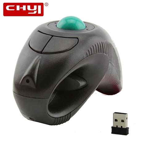 Chyi Wireless Laser Trackball Mouse Ergonomic 24g 1000dpi Adjustable